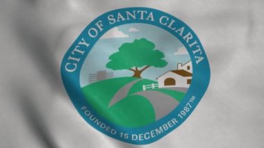 Santa Clarita bayrağı, California şehri, Amerika Birleşik Devletleri.