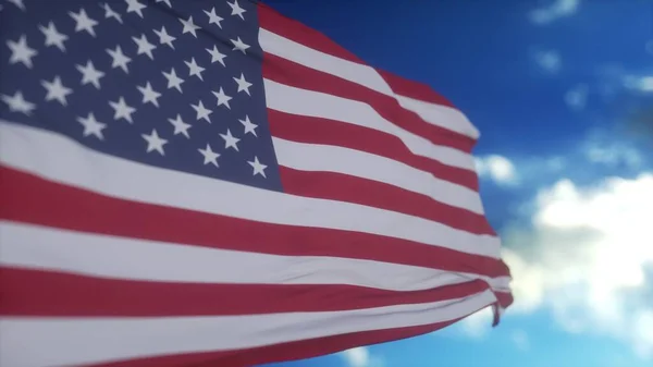 Hermosa Bandera Americana Ondeando Cámara Lenta Concepto Patriotismo Ilustración —  Fotos de Stock