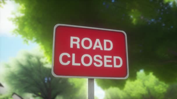 路标表示前面的路被封了 道路封闭标志 — 图库视频影像
