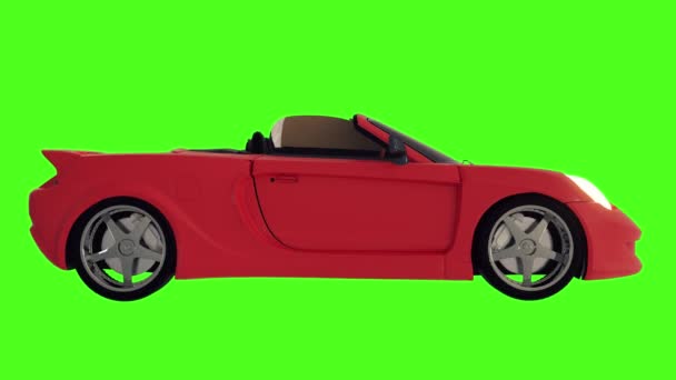 Piros Sportkocsi Zöld Képernyőn — Stock videók