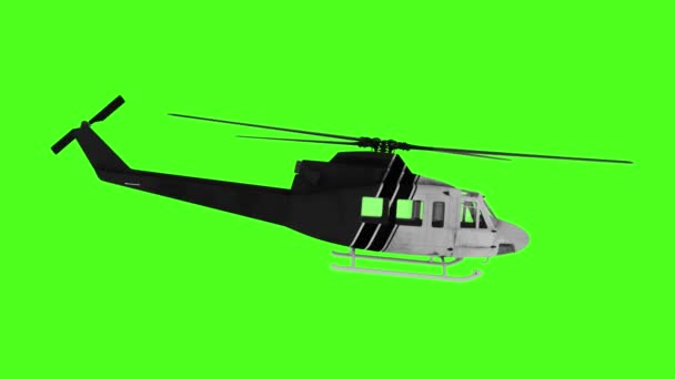 Helikopter Repülő Animáció Zöld Képernyőn Felvételek — Stock videók