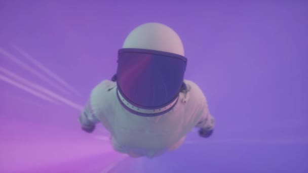 Astronaute Dans Tunnel Spatial Concept Boîte Nuit Musique Fond Synthwave — Video