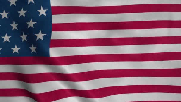 Прапор Сполучених Штатів Америки Розмахує Вітром Безшовні Пенальті Американської Анімації — стокове відео