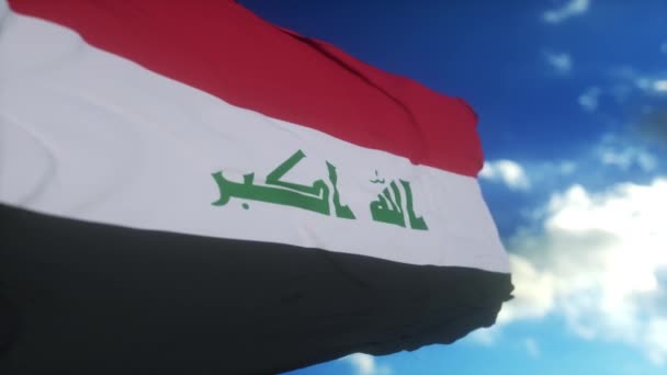 Irak Ulusal Bayrağı Rüzgarda Dalgalanıyor Irak Siyaseti Haberleri — Stok video