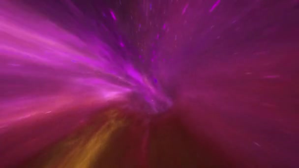 Térsebességi Űrutazás Koncepciója Warp Alagút Féregjárat Mozog Hipertérben Elvont Vörös — Stock videók
