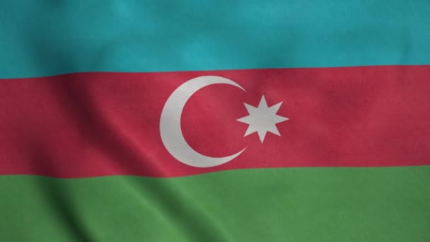 風で振るアゼルバイジャンの美しい旗 アゼルバイジャンの国旗 — ストック動画