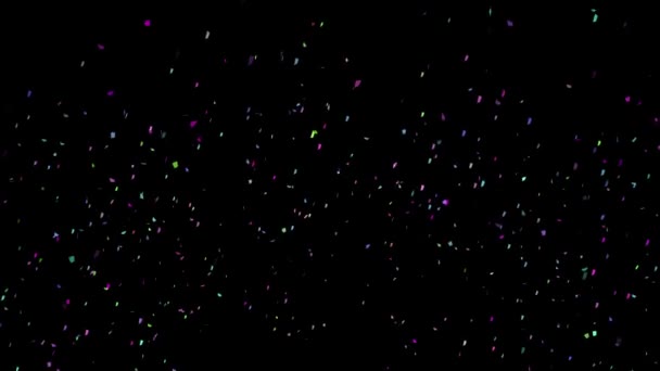 Confetti Particles Black Background Explosion Colorful Confetti — стокове відео