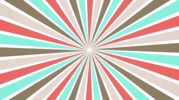 Retro Sunburst Animowane Tło Płynne Retro Pętli Pop Art Tło — Wideo stockowe