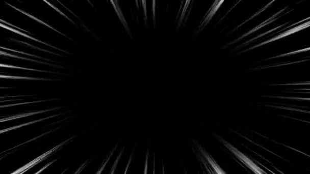 模拟速度线背景动画在黑色 径向漫画光速线移动 — 图库视频影像