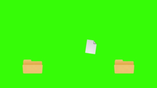 绿色背景的文件传输 运动图形 4K动画 — 图库视频影像