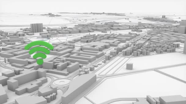 Moderne Ville Vue Aérienne Concept Réseau Communication Une Ville Intelligente — Video