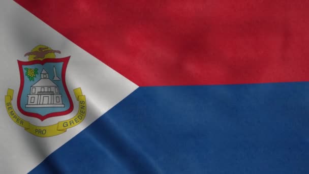 Sint Maarten Macha Flagą Wietrze Flaga Narodowa Sint Maarten Znak — Wideo stockowe