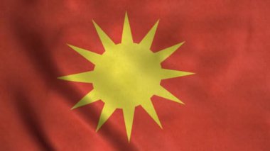 Bodo Kommune bayrağı rüzgarda sallanıyor, Norveç.