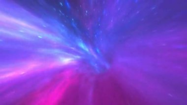 Sonsuz ışık tüneli. Işınlanma. Geçiş için kullanılabilir. Renkli yıldızlar arasında hiper uzayda soyut atlama.