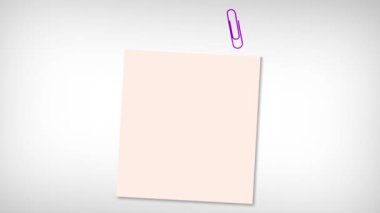 Okulda, ofiste ve evde hatırlatmak için ataç yapıştırılmış not kağıdı. Hareket grafiği.