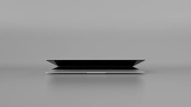 Ekranda krom anahtarı olan dizüstü bilgisayar, ön görüntü. İş günlüğü veya oyun uygulaması için boş yeşil ekran dizüstü bilgisayarı.