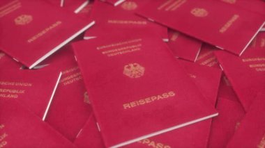 Alman pasaportları. Alman göçmenlik, vatandaşlık, seyahat ve turizm kavramı.