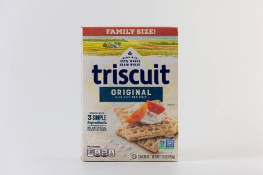 RIVER FALls, WI, ABD - 7 Kasım 2022: Nabisco Triscuit Crackers ve ticari marka logosu.