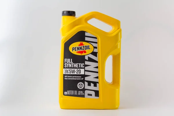 Stillwater Usa October 2022 Pennzoil Synthetic Motor Oil Container 상표의 — 스톡 사진