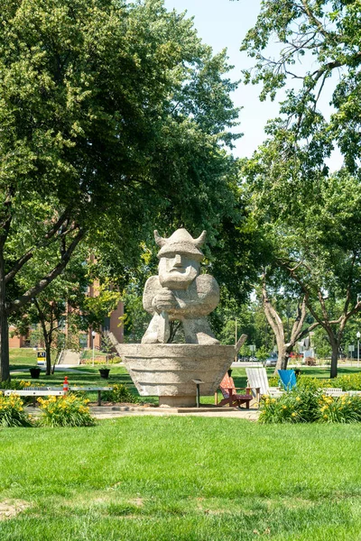 Sioux Falls Usa Juli 2022 Ole Viking Statue Campus Van — Stockfoto