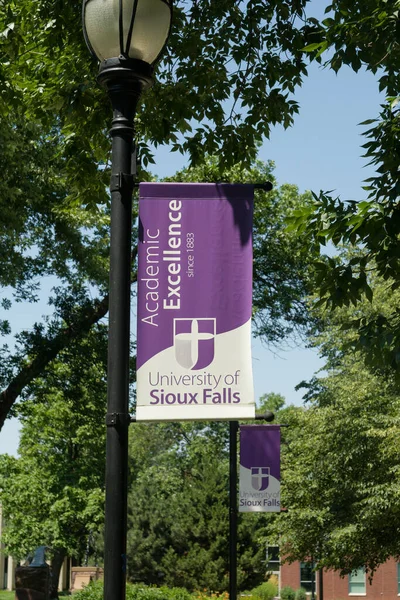 Sioux Falls Usa Juillet 2022 Passerelle Drapeau Sur Campus Université — Photo