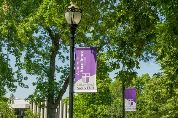 Sioux Falls Usa July 2022 Campus Walkway Flag Campus University — 图库照片