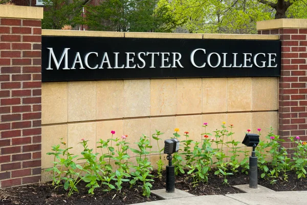 Paul Usa Mai 2023 Eintrittsschild Macalester College — Stockfoto