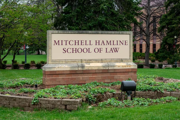 Paul Eua Maio 2023 Sinal Entrada Mitchell Hamline School Law — Fotografia de Stock