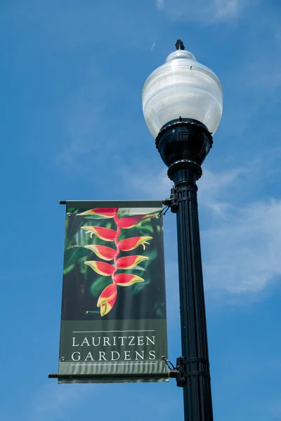 Lincoln Usa Giugno 2023 Bandiera Del Conservatorio Lauritzen Gardens Omaha — Foto Stock
