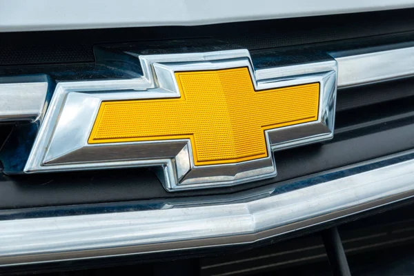 Hudson Usa April 2023 Chevrolet Auto Grill Close Trademark Logo — Stock Photo, Image