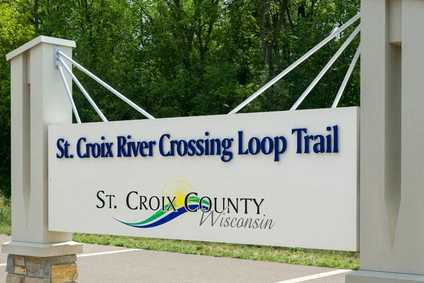 Houlton Usa Julio 2023 Croix River Crossing Loop Trailer Sign —  Fotos de Stock