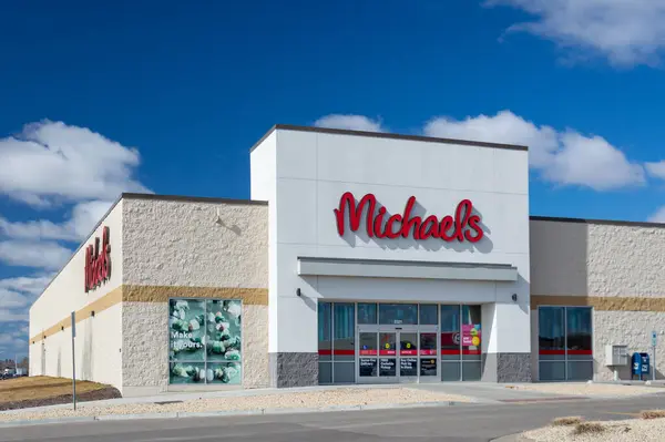 Hudson Usa March 2024 Micheals Retail Store Exterior Trademark Logo Stock Picture