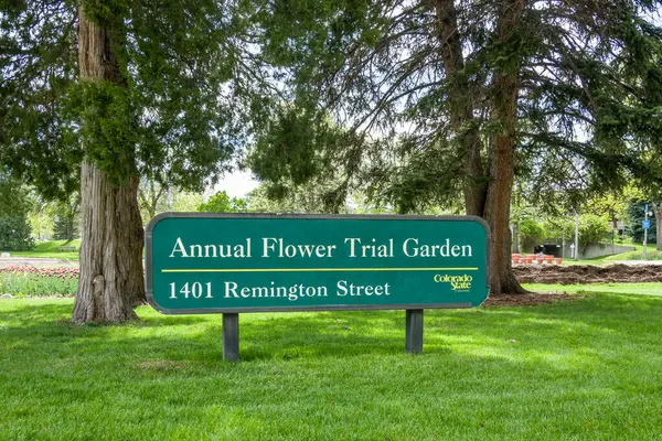 stock image FORT COLLINS, CO, USA - MAY 13, 2024: Annual Flower Trail Garden at Colorado State University.