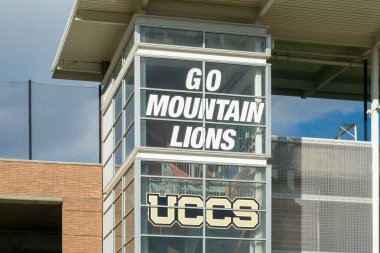 Colorado Springs, CO, USA - MAY 19, 2024: Mountain Lion Stadium at the University of Colorado (UCCS) Colorado Springs. clipart