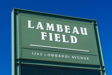 GREEN BAY, WI, ABD, 23 Eylül 2024: Green Bay Packers 'ın evi Lambeau Field' a giriş işareti..