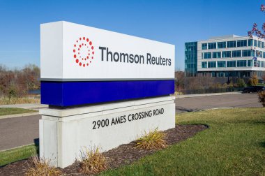 EAGAN, MN, ABD, 7 Kasım 2024: Thompson Reuters bölge ofisleri dış ve ticari marka logosu.