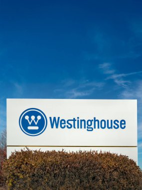 SHOREVIEW, MN, USA - OCTOBER 27, 2024: Westinghouse Electric exterior sign and trademark logo. clipart