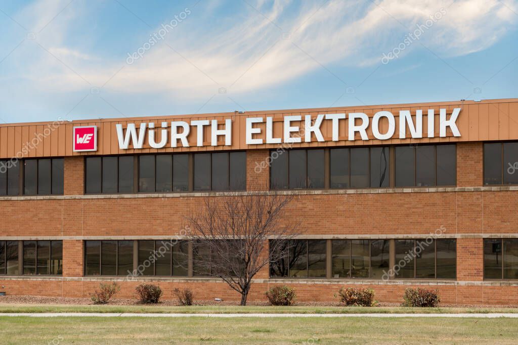 WATERTOWN, SD, USA, NOVEMBER 19, 2024: Wurth Elektronik offices exterior and trademark logo.