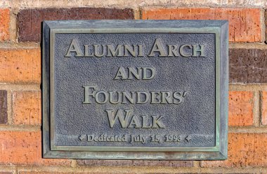 BEMIDJI, MN, USA, NOVEMBER 17, 2024: Alumni Arch and Founders Walk at Bemidji State University. clipart