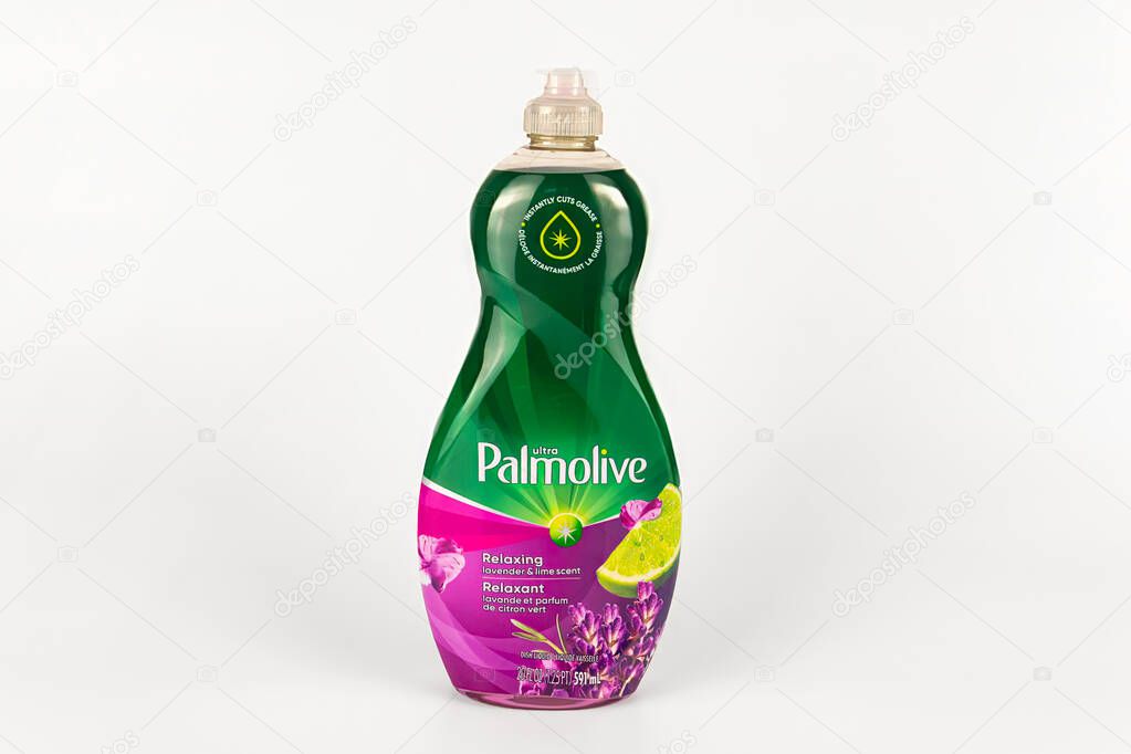 ST. PAUL, MN, USA, APRIL 14, 2025:Palmolive Ultra dish soap product and trademark logo.