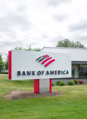 REDMOND, WA, ABD, 26 Mayıs 2025: Bank of America dış tabela ve ticari marka logosu.