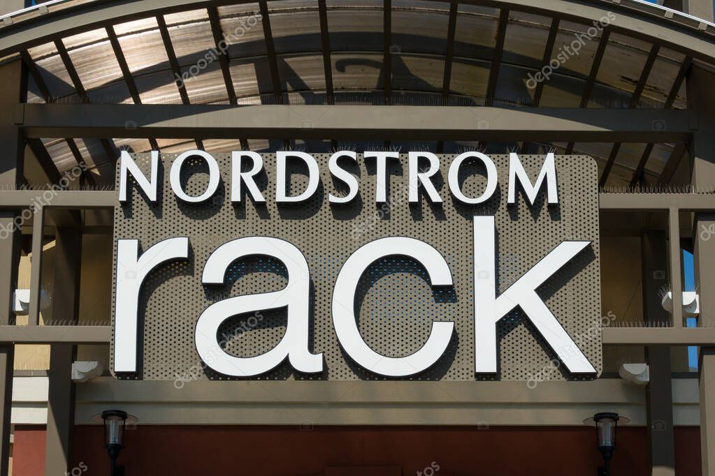 BELLEVUE, WA, USA, JUNE 2, 2025:Nordstrom Rack retail store exterior and trademark logo.
