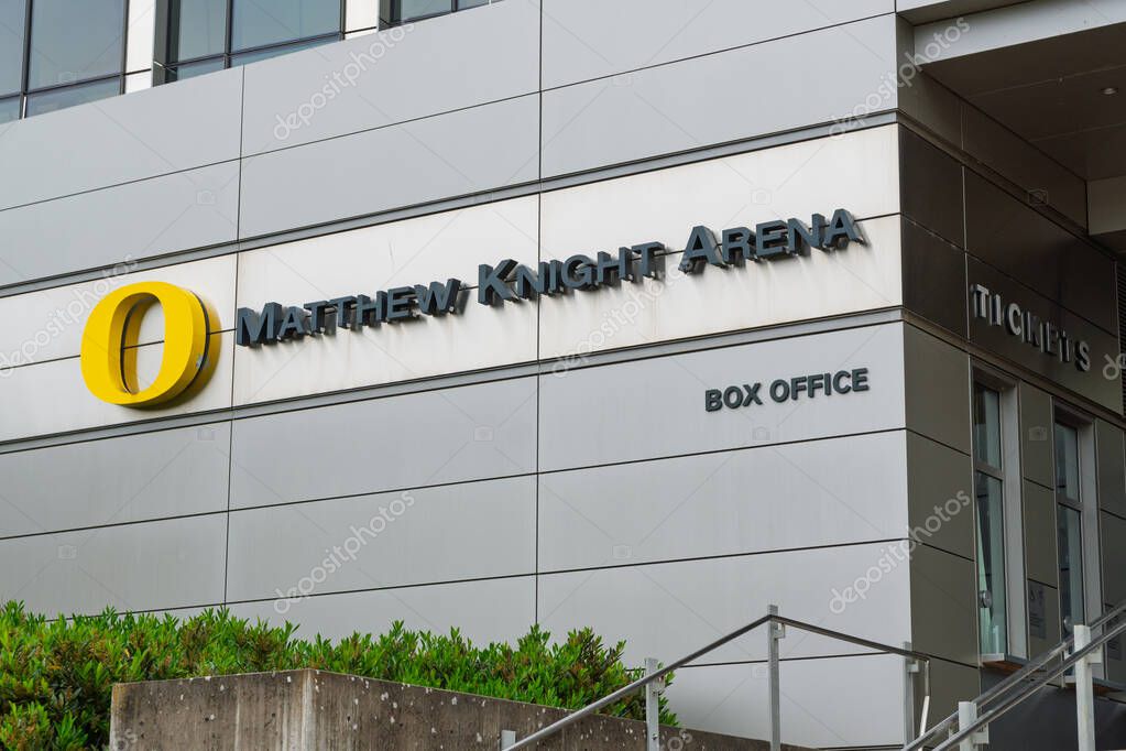 Eugene, OR, USA, May, 29, 2025: Matthew Knight Arena on the campus of the University of Oregon.
