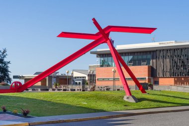 BELLINGHAM, WA, ABD, 27 Mayıs 2025: Batı Washington Üniversitesi kampüsündeki Handel heykeli için.