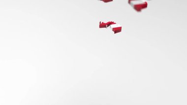 ABD haritası. Bireysel devletler tarafından oluşturulmuş, bembeyaz üzerine tepeden tırnağa dökülüyor. Yüksek kalite 4k görüntü