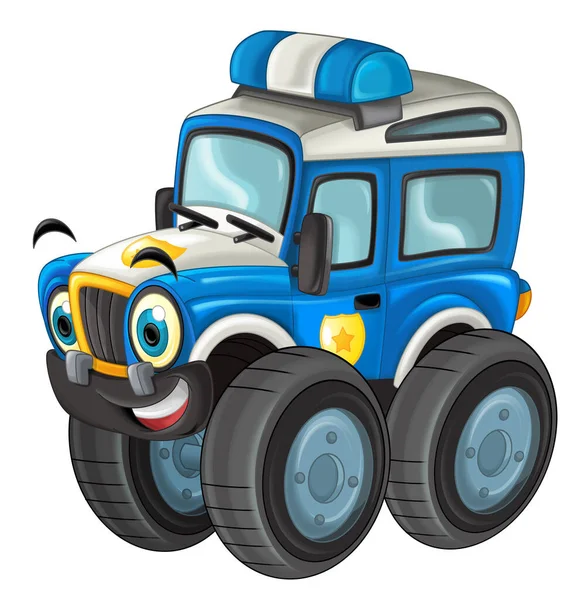 cartoon scene with off road heavy truck car isolated illustration for children