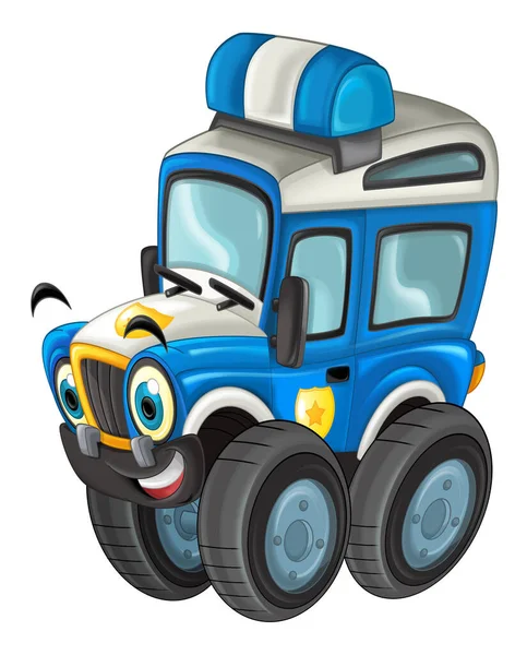 Cartoon Szene Mit Schwerem Geländewagen Isolierte Illustration Für Kinder — Stockfoto