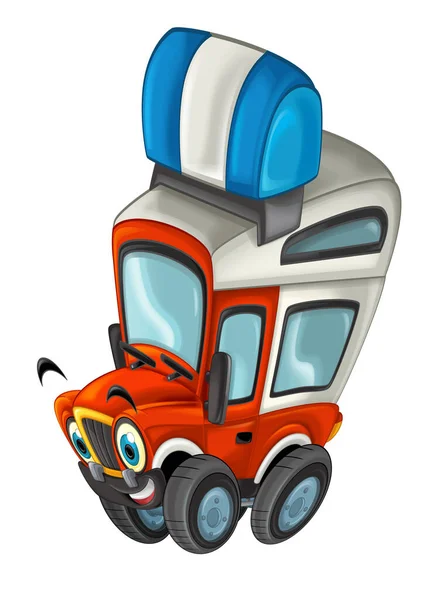 Escena Dibujos Animados Con Road Camión Pesado Bombero Coche Aislado — Foto de Stock