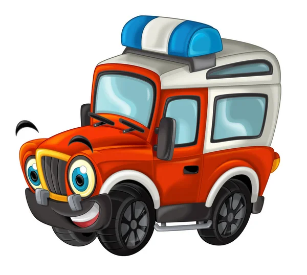 Cartoon Scene Met Road Zware Vrachtwagen Brandweerman Auto Geïsoleerd Witte — Stockfoto