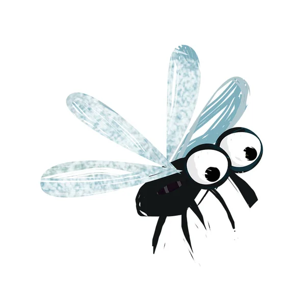 Scène Dessin Animé Avec Drôle Insecte Insecte Volant Illustration Isolée — Photo